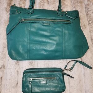 Coach Purse And Matching Wristlet